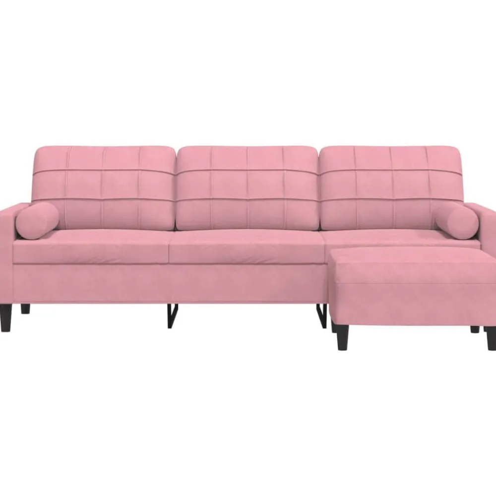 Driezitsbank met voetenbank 210 cm fluweel>vidaXL Outlet