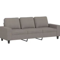 Banken*vidaXL Driezitsbank met voetenbank 180 cm stof Taupe
