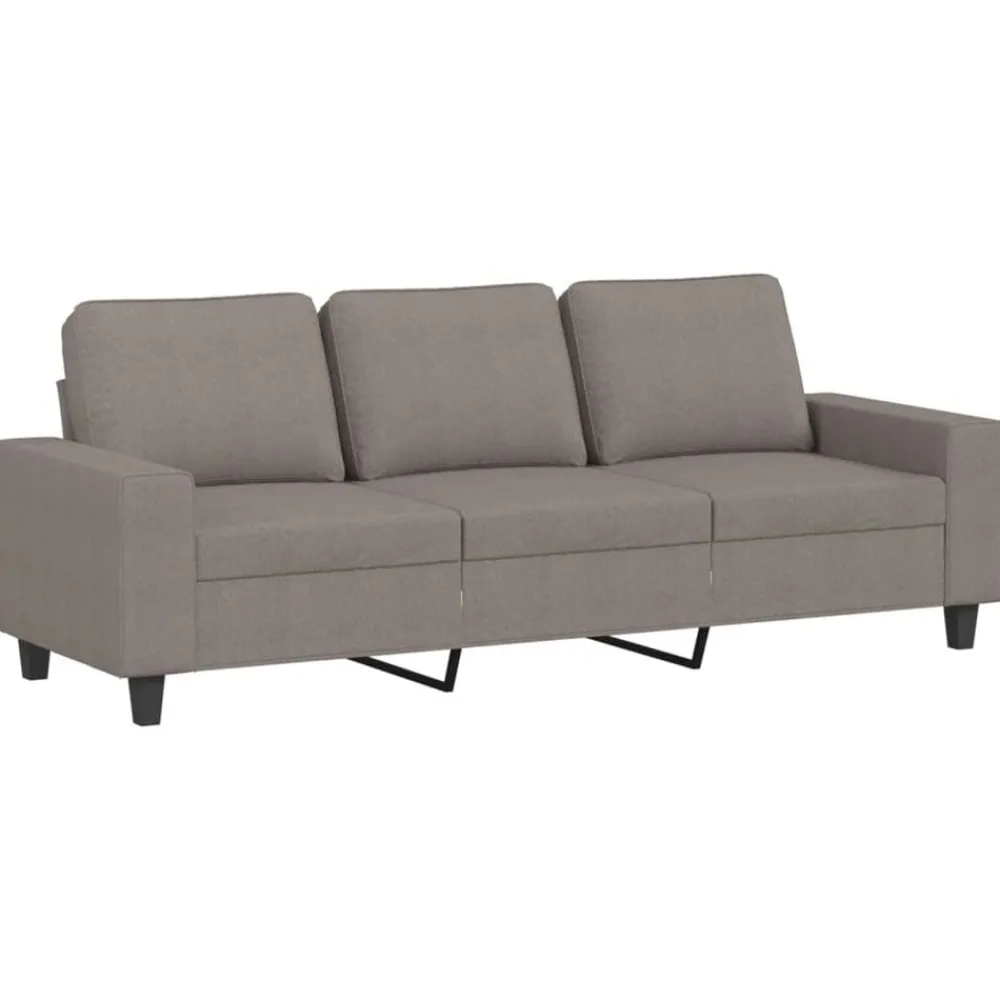 Banken*vidaXL Driezitsbank met voetenbank 180 cm stof Taupe