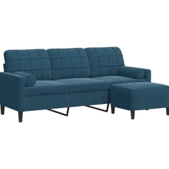 Driezitsbank met voetenbank 180 cm fluweel>vidaXL