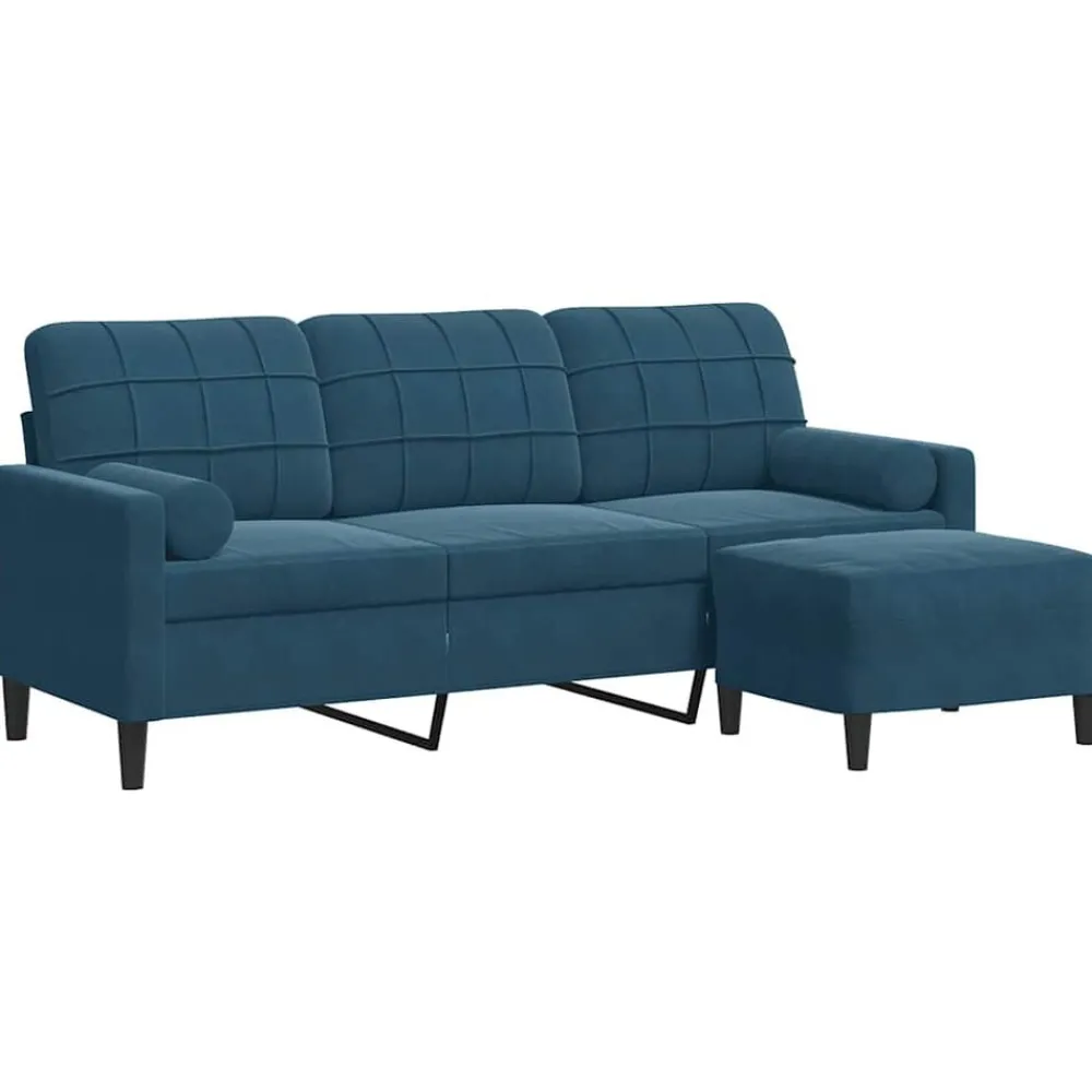 Driezitsbank met voetenbank 180 cm fluweel>vidaXL