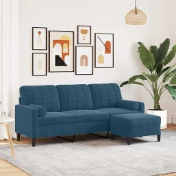 Driezitsbank met voetenbank 180 cm fluweel>vidaXL