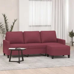 Driezitsbank met voetenbank 180 cm stof>vidaXL Online
