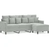 Driezitsbank met voetenbank 180 cm fluweel blauw>vidaXL Sale