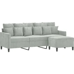 Driezitsbank met voetenbank 180 cm fluweel blauw><noscript><img width=