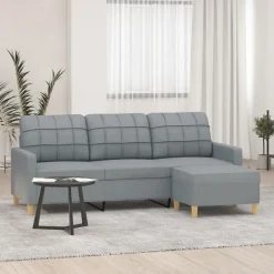 Driezitsbank met voetenbank 180 cm stof>vidaXL