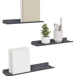 Boekenkasten & Wandplanken*vidaXL Drijvende plank 3 pcs 40 x 9 x 2,5 cm Staal Antraciet