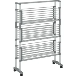 Droogrek met wieltjes 89x64x129 cm aluminium><noscript><img width=