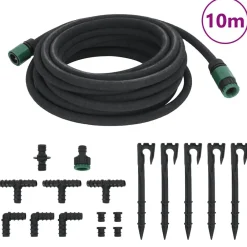Tuin & Gazon*vidaXL Druppelslang 0,6'' 10 m rubber zwart