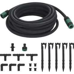Tuin & Gazon*vidaXL Druppelslang 0,6'' 10 m rubber zwart