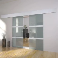 Bouwmaterialen*vidaXL Dubbele schuifdeur glas