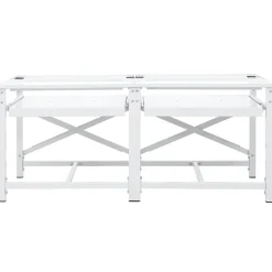 Huishoudaccessoires*vidaXL Dubbele wasmachine sokkel met uittrekbare planken Wit