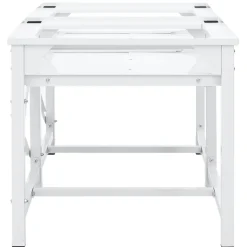 Huishoudaccessoires*vidaXL Dubbele wasmachine sokkel met uittrekbare planken Wit