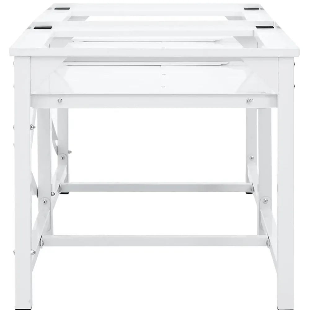 Huishoudaccessoires*vidaXL Dubbele wasmachine sokkel met uittrekbare planken Wit