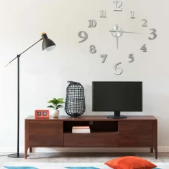 Woon- & Tuinaccessoires*vidaXL 3D-wandklok modern XXL 100 cm kleurig Zilver