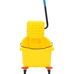 Schoonmaakkarren En -Wagens*vidaXL Dweilemmer met wringer en wielen 36 L polypropeen geel