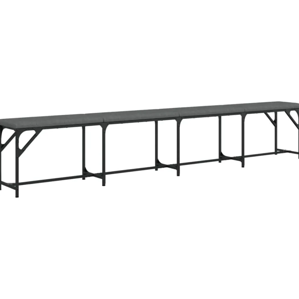 Bankjes*vidaXL Eetkamerbank 248x32x45 cm staal en stof Donkergrijs