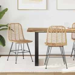 Eetkamerstoel 2 pcs 44 x 47 x 85 cm Riet en IJzer>vidaXL Sale