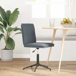 Stoelen*vidaXL Eetkamerstoel fluweel Donkergrijs