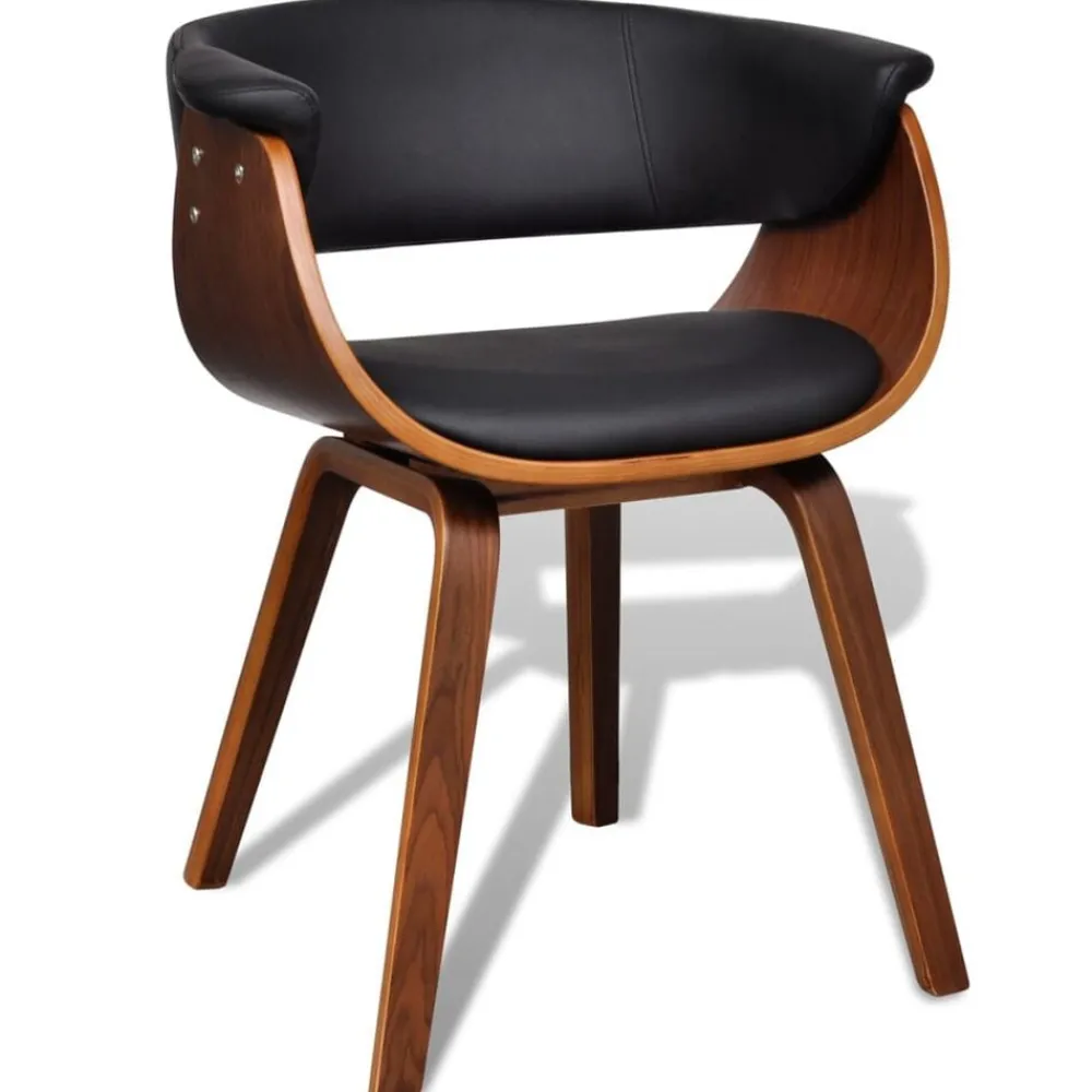 Eetkamerstoel gebogen hout en kunstleer>vidaXL Discount
