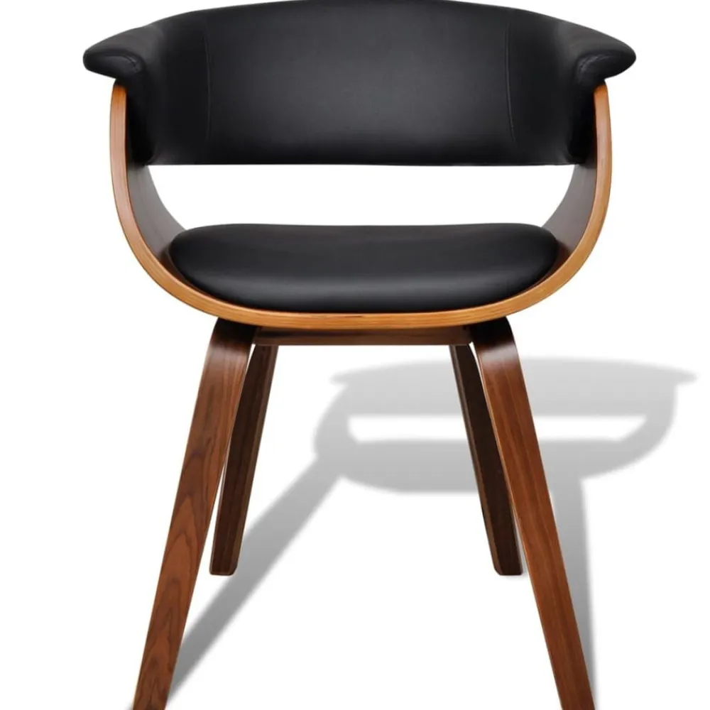 Eetkamerstoel gebogen hout en kunstleer>vidaXL Discount