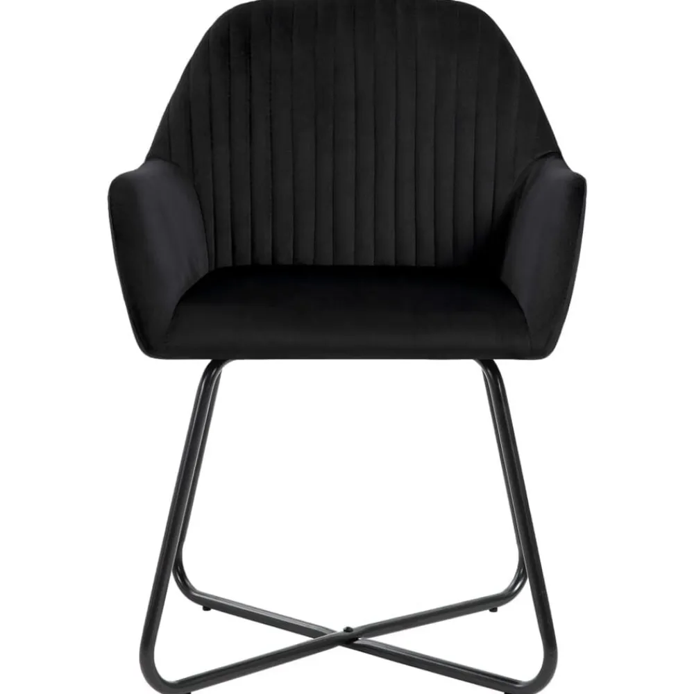 Stoelen*vidaXL Eetkamerstoelen 2 st fluweel Zwart