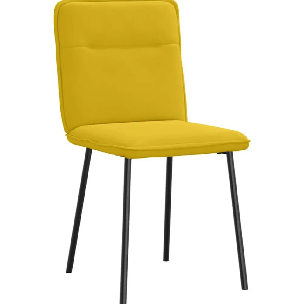 Stoelen*vidaXL Eetkamerstoelen 4 st fluweel Geel