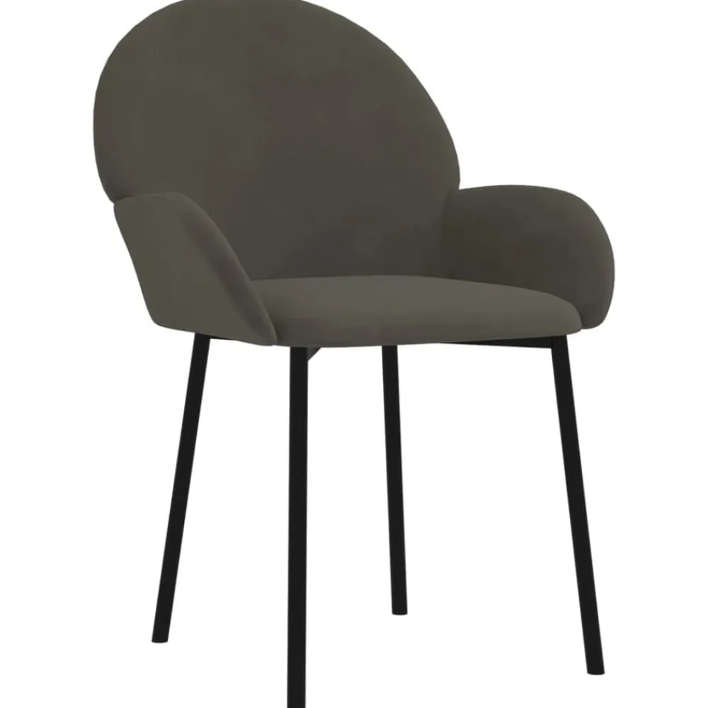 Stoelen*vidaXL Eetkamerstoelen 2 st fluweel Donkergrijs