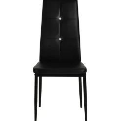 Stoelen*vidaXL Eetkamerstoelen 2 st kunstleer Zwart