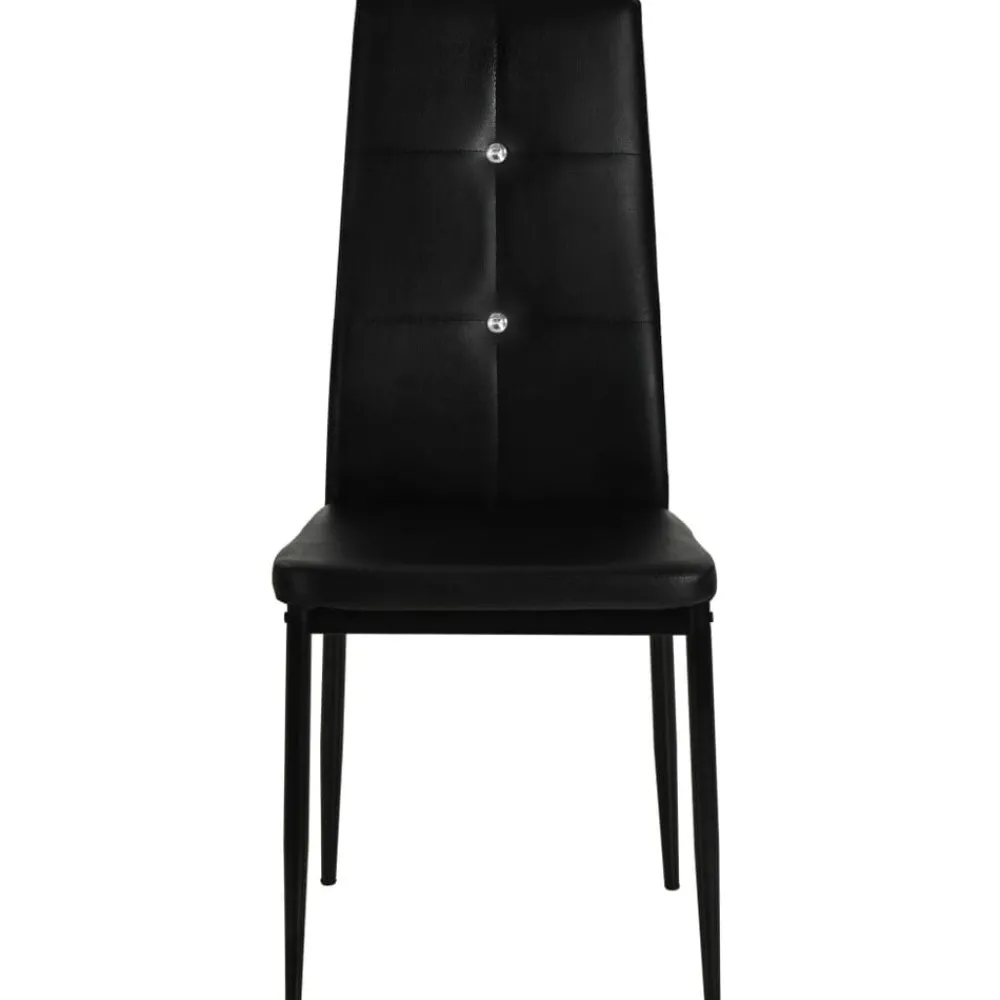 Stoelen*vidaXL Eetkamerstoelen 2 st kunstleer Zwart