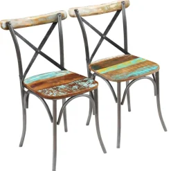 Stoelen*vidaXL Eetkamerstoelen 2 st massief gerecycled hout