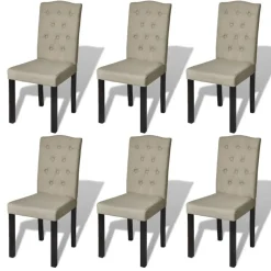 Stoelen*vidaXL Eetkamerstoelen 6 st stof camel Beige