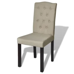 Stoelen*vidaXL Eetkamerstoelen 6 st stof camel Beige