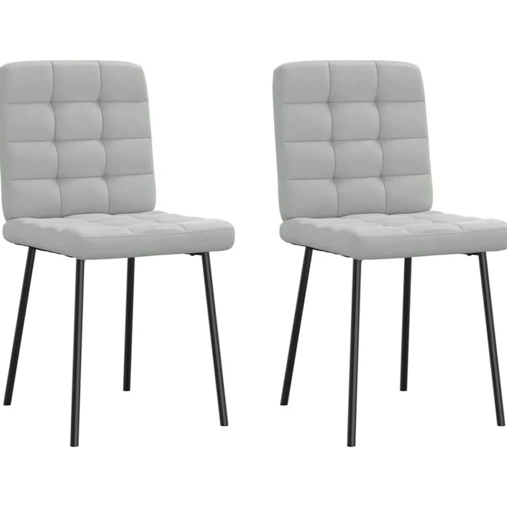 Stoelen*vidaXL Eetkamerstoelen 2 st fluweel Lichtgrijs