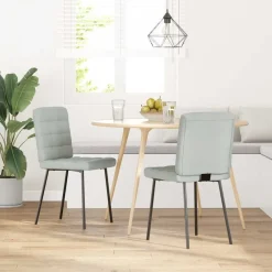 Stoelen*vidaXL Eetkamerstoelen 2 st fluweel Lichtgrijs