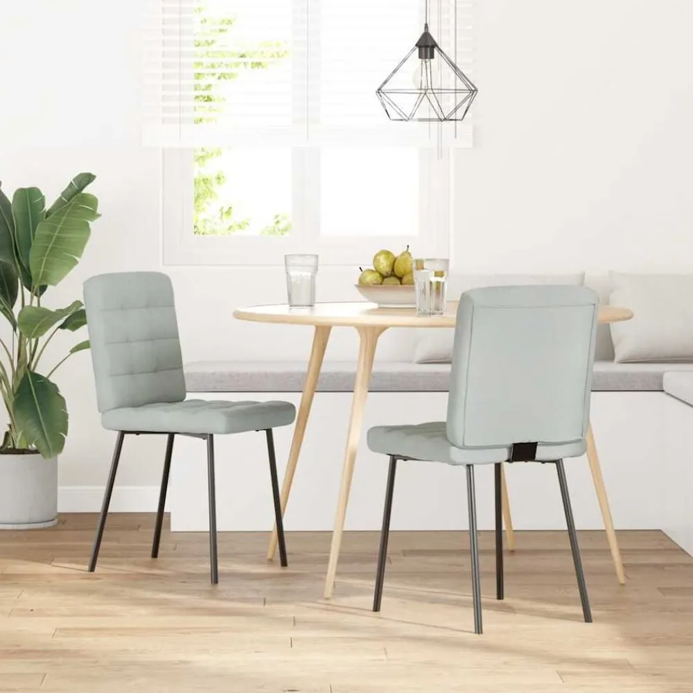 Stoelen*vidaXL Eetkamerstoelen 2 st fluweel Lichtgrijs