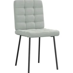 Stoelen*vidaXL Eetkamerstoelen 2 st fluweel Lichtgrijs