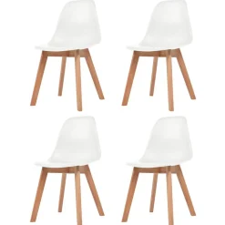 Stoelen*vidaXL Eetkamerstoelen 4 st kunststof Wit