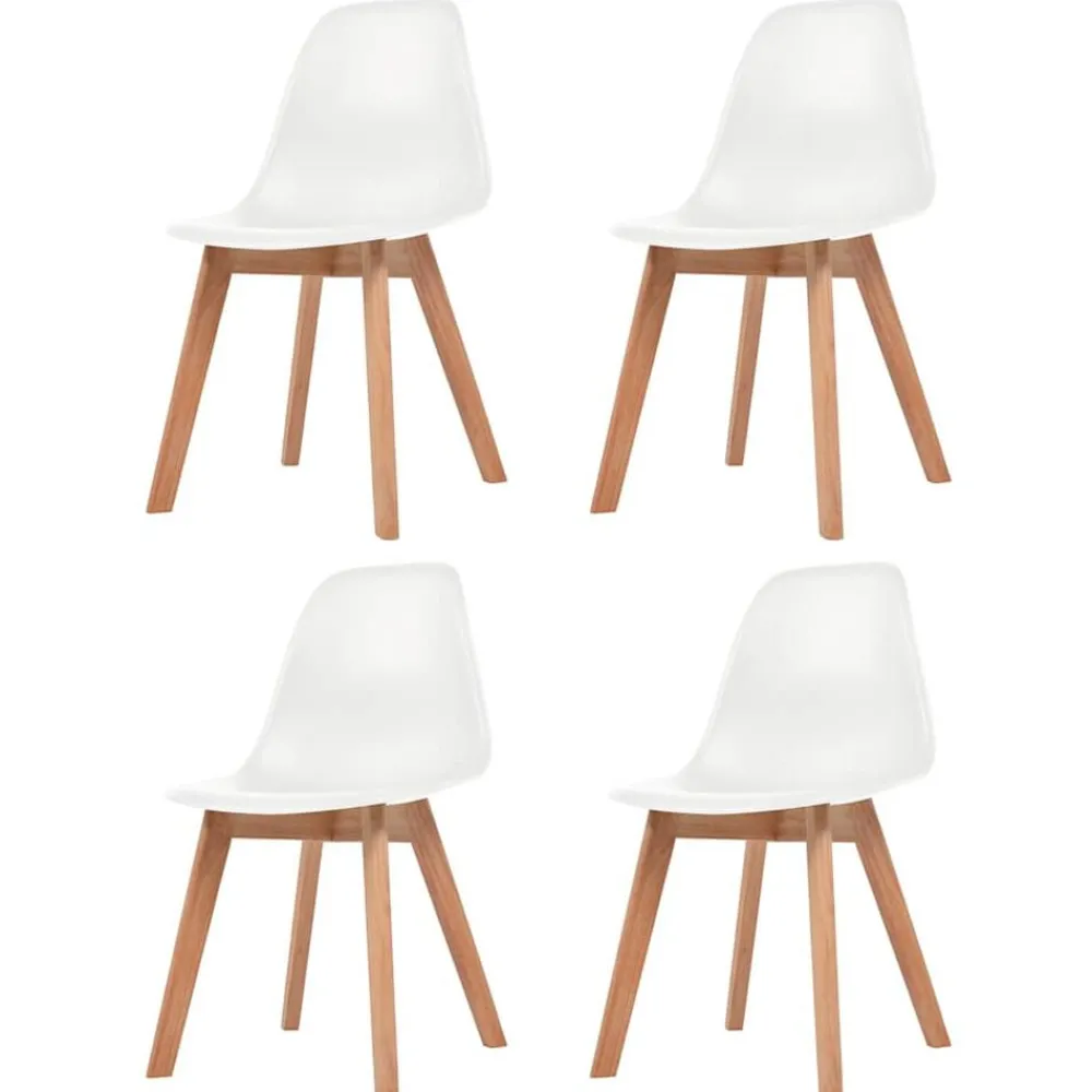 Stoelen*vidaXL Eetkamerstoelen 4 st kunststof Wit
