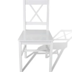 Stoelen*vidaXL Eetkamerstoelen 2 st grenenhout Wit