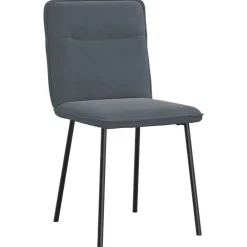 Stoelen*vidaXL Eetkamerstoelen 4 st fluweel Donkergrijs
