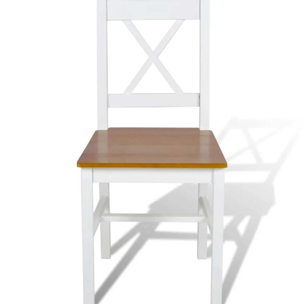 Eetkamerstoelen 2 st grenenhout wit>vidaXL