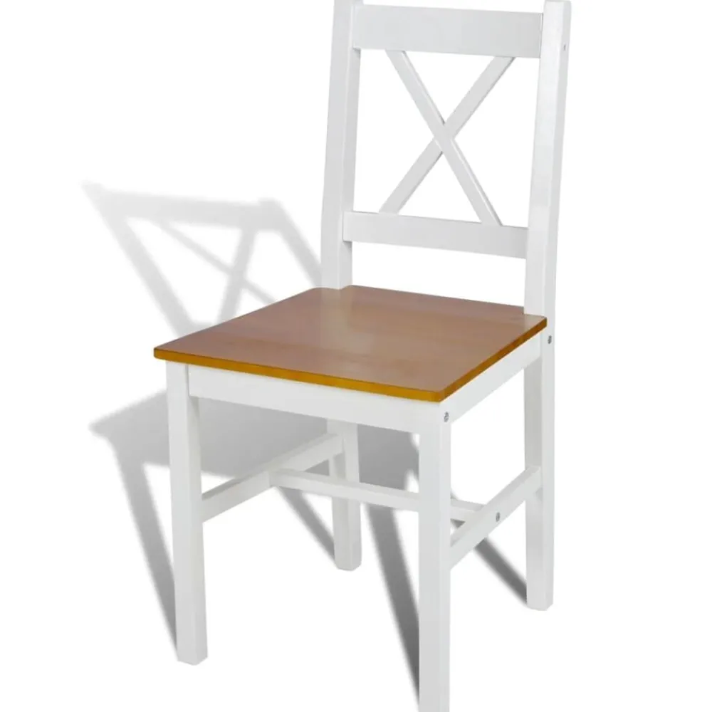 Eetkamerstoelen 2 st grenenhout wit>vidaXL
