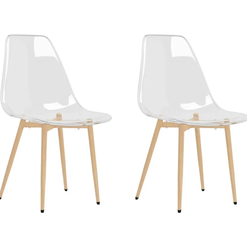 Stoelen*vidaXL Eetkamerstoelen 2 st PET transparant