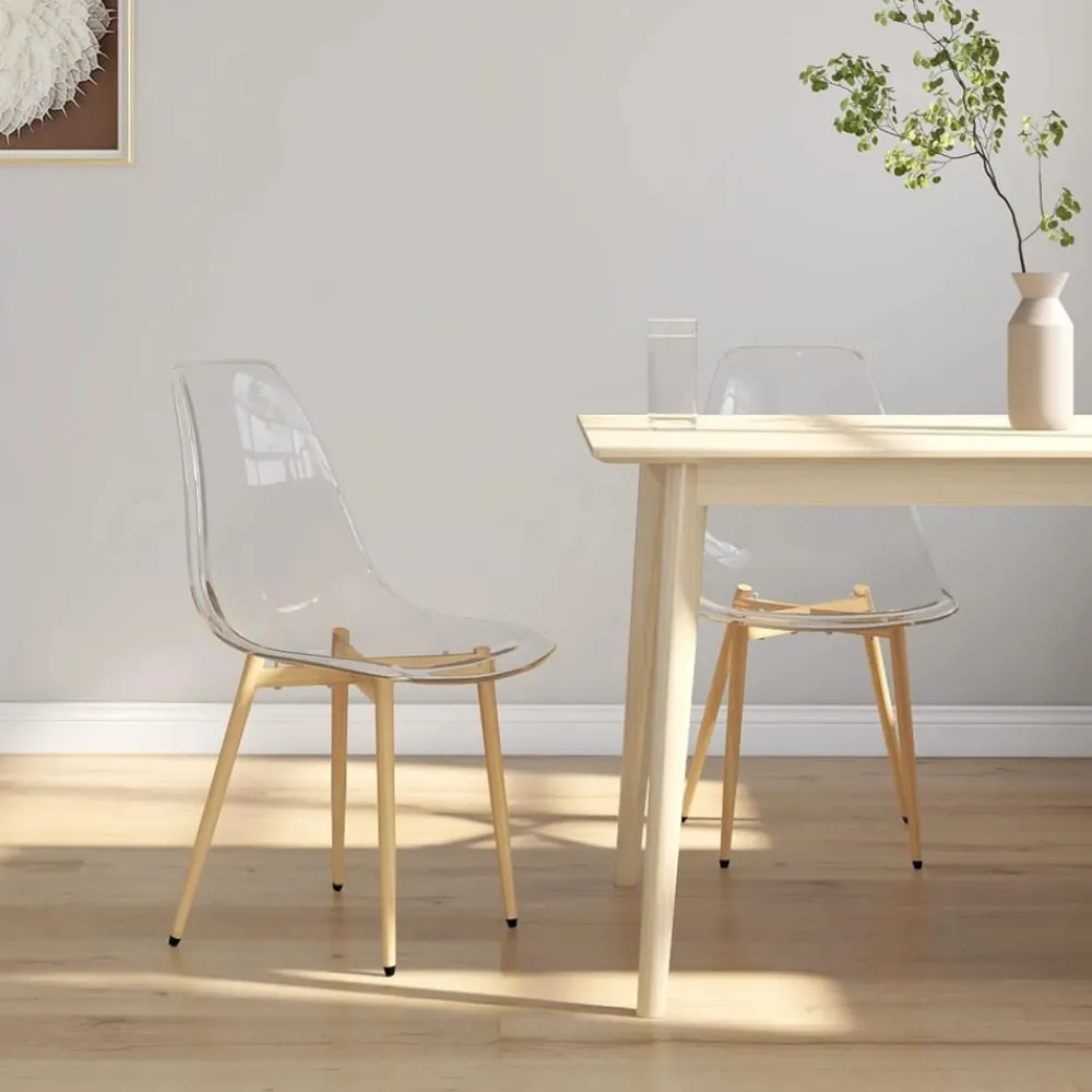 Stoelen*vidaXL Eetkamerstoelen 2 st PET transparant