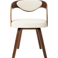 Eetkamerstoelen 4 st gebogen hout en kunstleer crèmekleurig><noscript><img width=