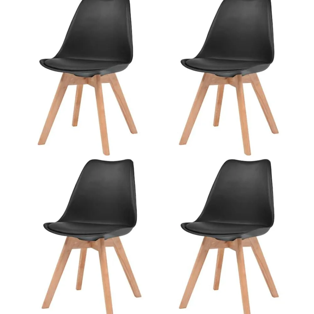 Stoelen*vidaXL Eetkamerstoelen 4 st kunststof Zwart