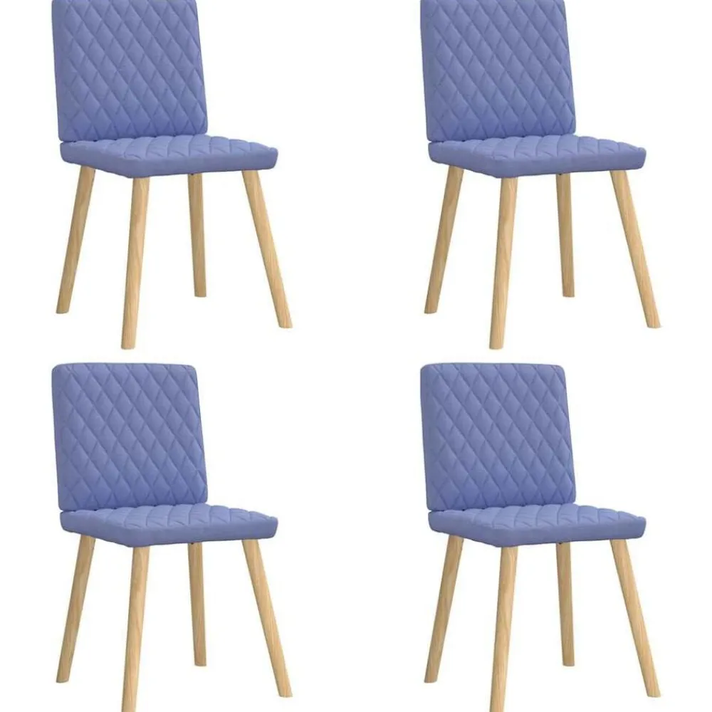Stoelen*vidaXL Eetkamerstoelen 4 st stof Jeansblauw