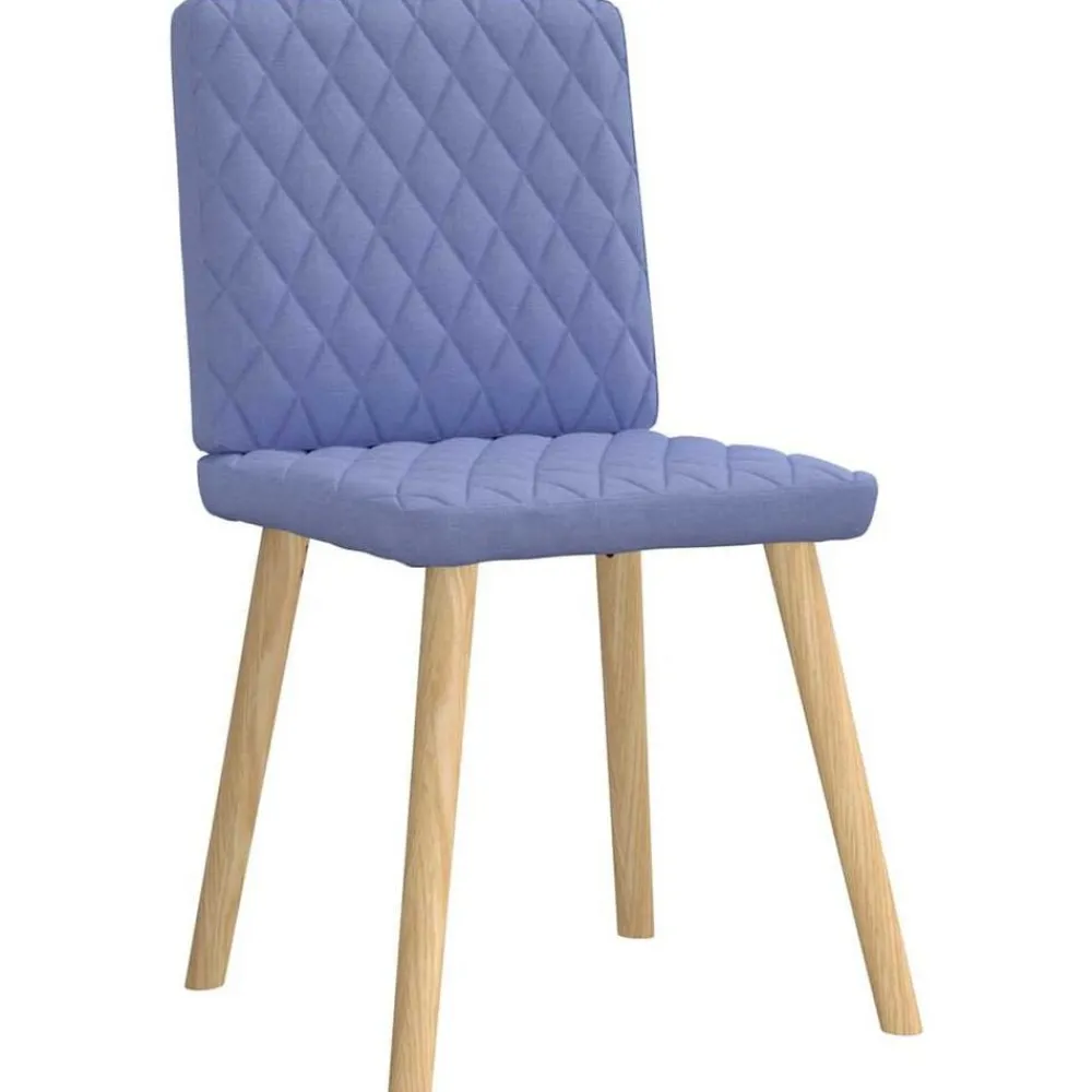 Stoelen*vidaXL Eetkamerstoelen 4 st stof Jeansblauw