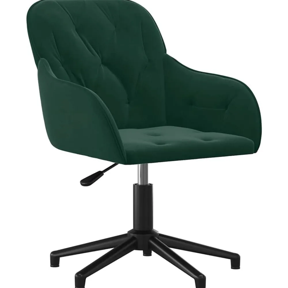 Stoelen*vidaXL Eetkamerstoelen draaibaar 2 st fluweel Donkergroen